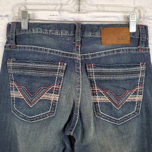 BKE Fulton Jeans Mens 30R Blue Denim Dark Wash Bootcut 30X33